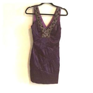 Beautiful embellished royal purple mini dress